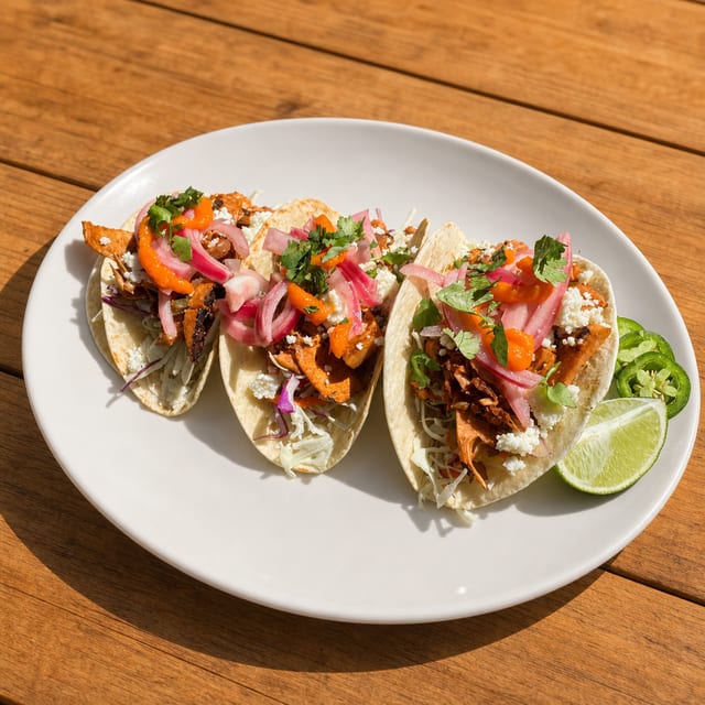 Three Jackfruit Tacos.