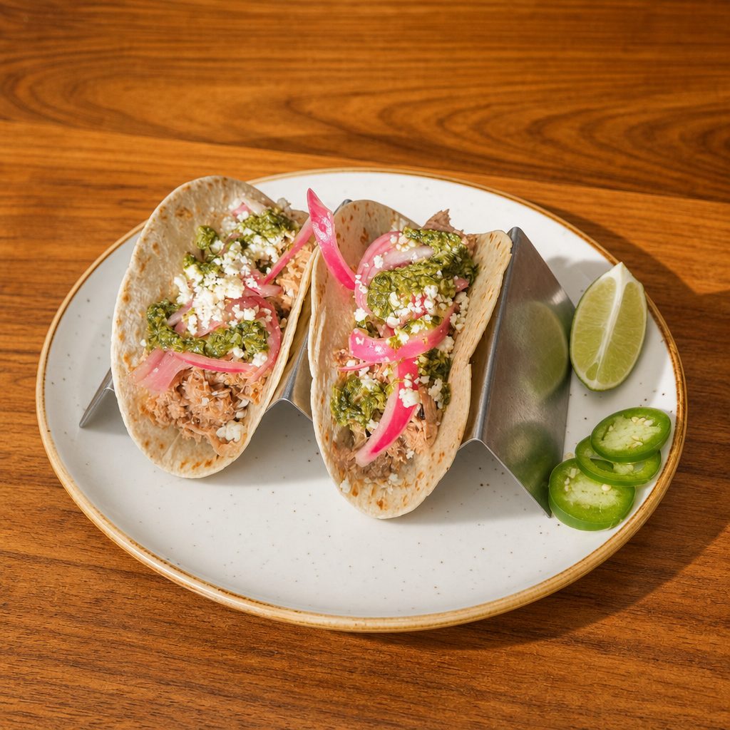 Two Mojo Pork Tacos.