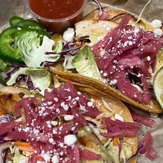 Three Mahi Mahi Tacos